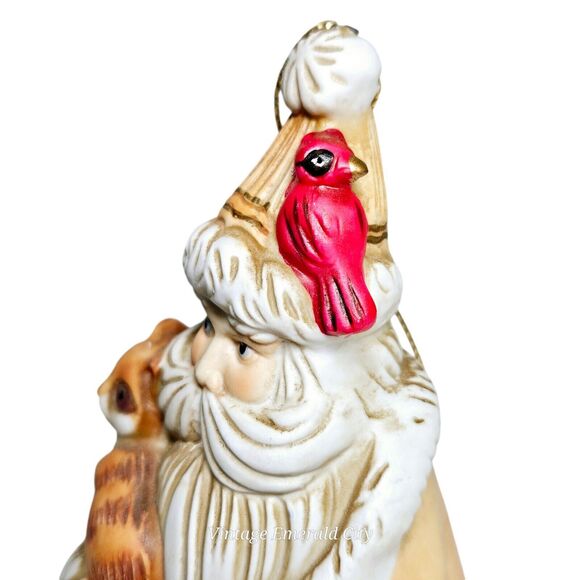 Christmas Vtg Collectible Ceramic Santa Claus Bell Ornament KSA Kurt S Adler Inc - Picture 5 of 12